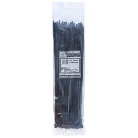 ISL Low Profile Cable Tie - UV Blk - 100pk - ISL_CTLP37046B