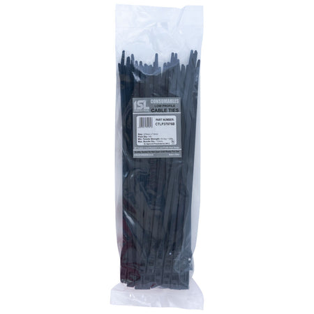 ISL Low Profile Cable Tie - UV Blk - 100pk - ISL_CTLP37076B
