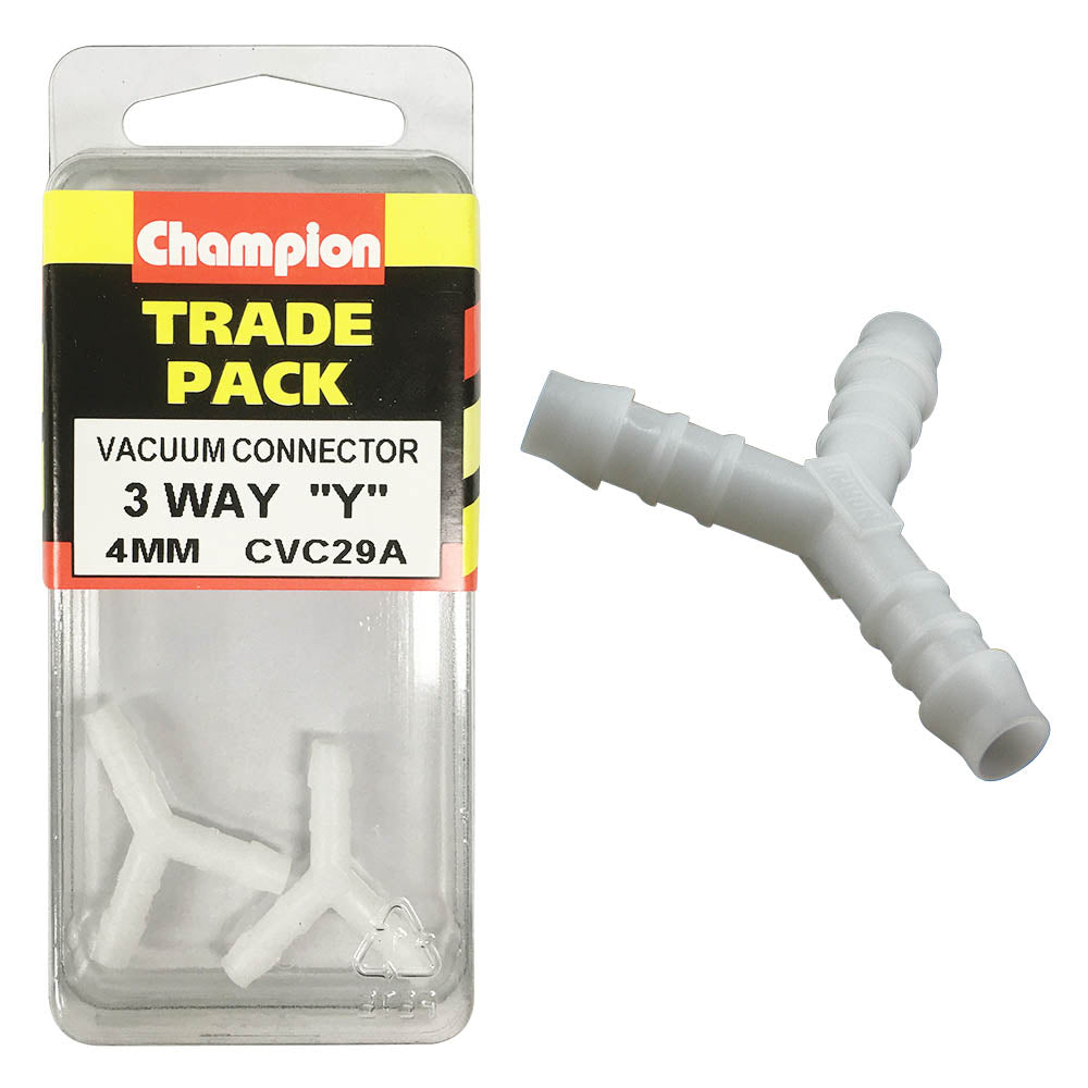 Champion Hose Fitting-Equal Y Piece 4mm - 2pk | ISL