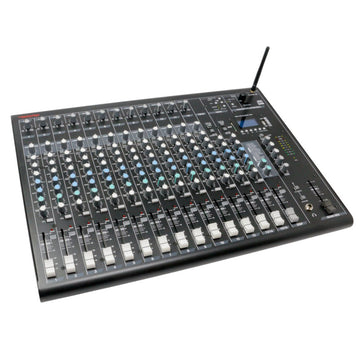 Cerwin Vega 16-channel mixer front panel with input channels and controls