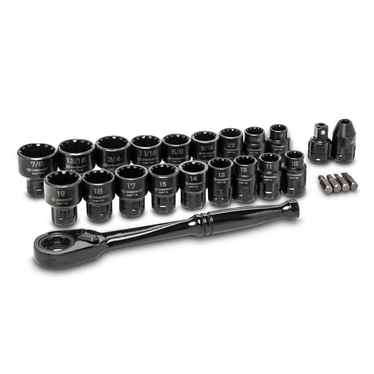 Crescent 25Pc 3/8in. Drive Pass-Thru X6 Standard Spline Mechanics Tool Set | Accent Tools