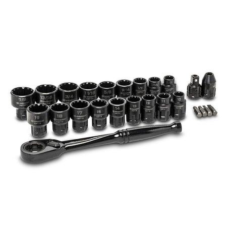 Crescent 25Pc 3/8in. Drive Pass-Thru X6 Standard Spline Mechanics Tool Set | Accent Tools