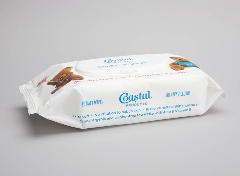 Coastal Wet Baby Wipes, carton
