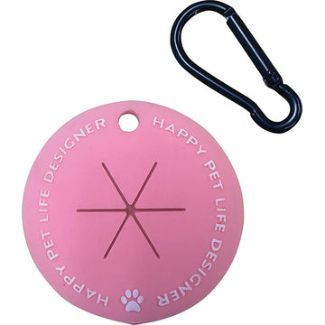 Sniffz Poop Loop pink silicone waste bag holder with metal clip