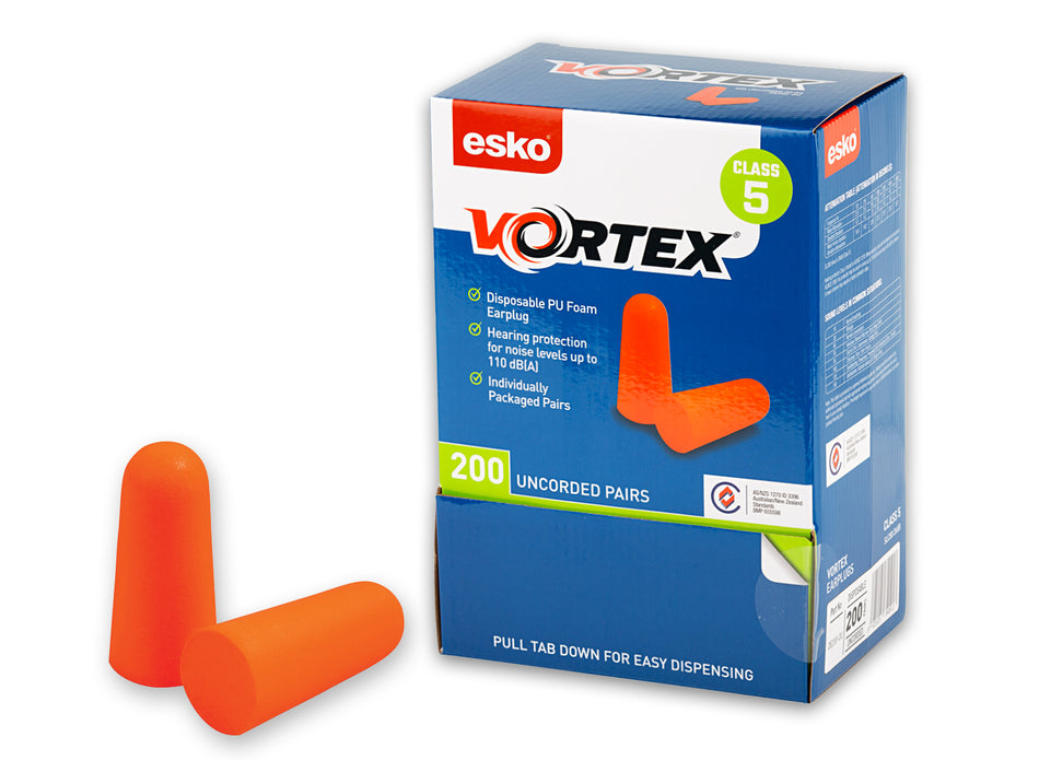 Vortex Earplugs Orange, Uncorded, 200pr box