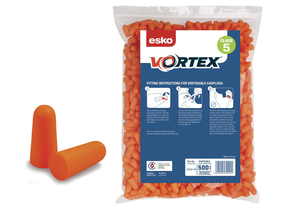 Vortex Earplugs Refill Bag for Dispenser,  (500 pairs) Orange
