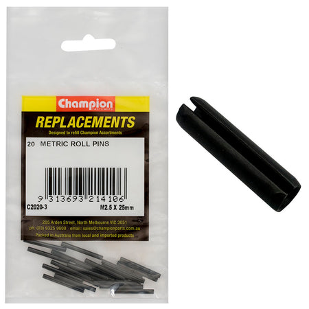 Champion 2.5 x 25mm Metric Roll Pin -20pk | ISL