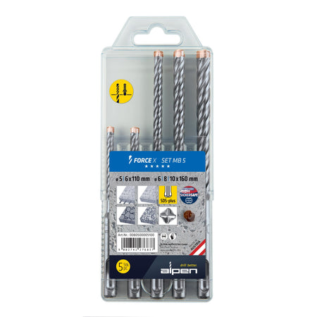 Alpen Series 805 Force SDS-Plus Masonary Drill Set
