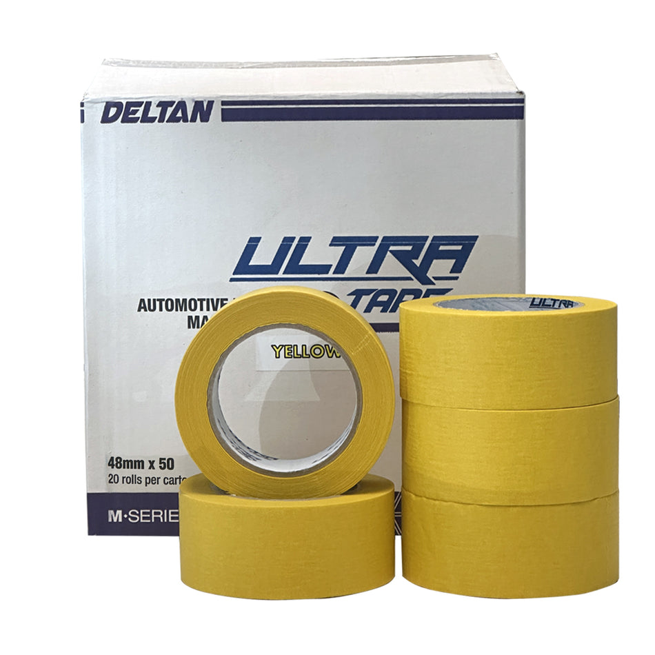 Deltan Ultra Tape Automotive Masking Tape Yellow 48mm X 50m Box Of 20