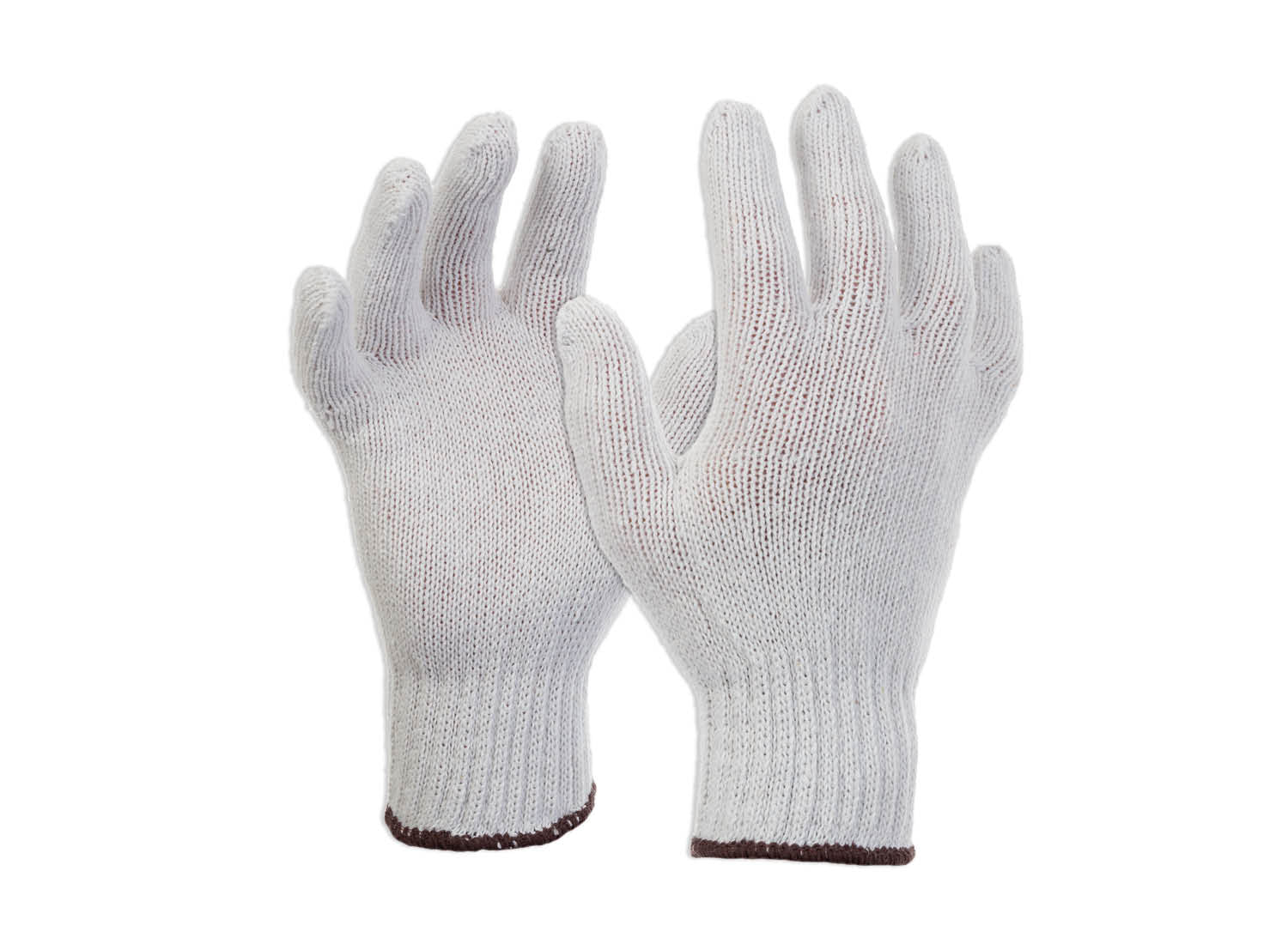 ESKO knitted poly/cotton white glove, Red cuff, Small