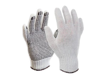 Knitted Polycotton Glove With Dots, Size X-Large | Esko