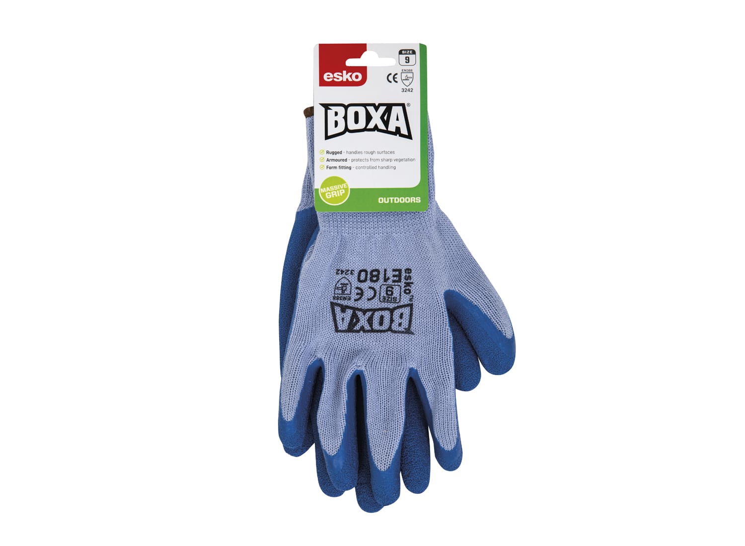 Esko Boxa Latex Glove Header Carded - size 9(L)