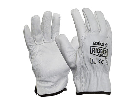 Esko Natural Cowgrain 'A' grade Leather Rigger Glove size Small (Red)