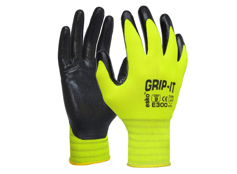 Esko Grip-It Hi-Vis Nitrile Glove - Size 8(M)