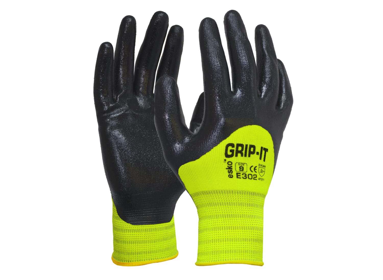 Esko Grip-It 3/4 Coat Hi-Vis Nitrile Glove, Size 2XL