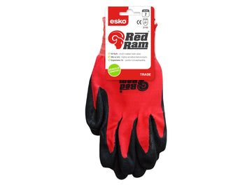 Red Ram Latex Header Carded Glove