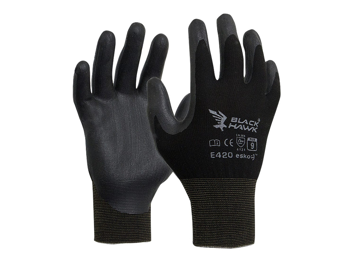 Esko Black Hawk Nitrile Glove, Size Medium