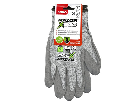 Esko Razor X500 Cut 5 PU Dip Glove Header Carded -Size 8(M)