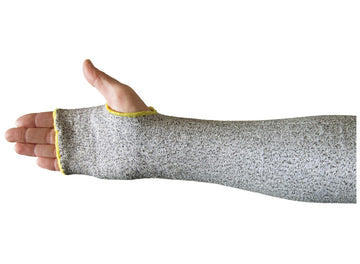 RAZOR X500 grey UHMWPE cut-resistant sleeve with thumb hole, 46cm length