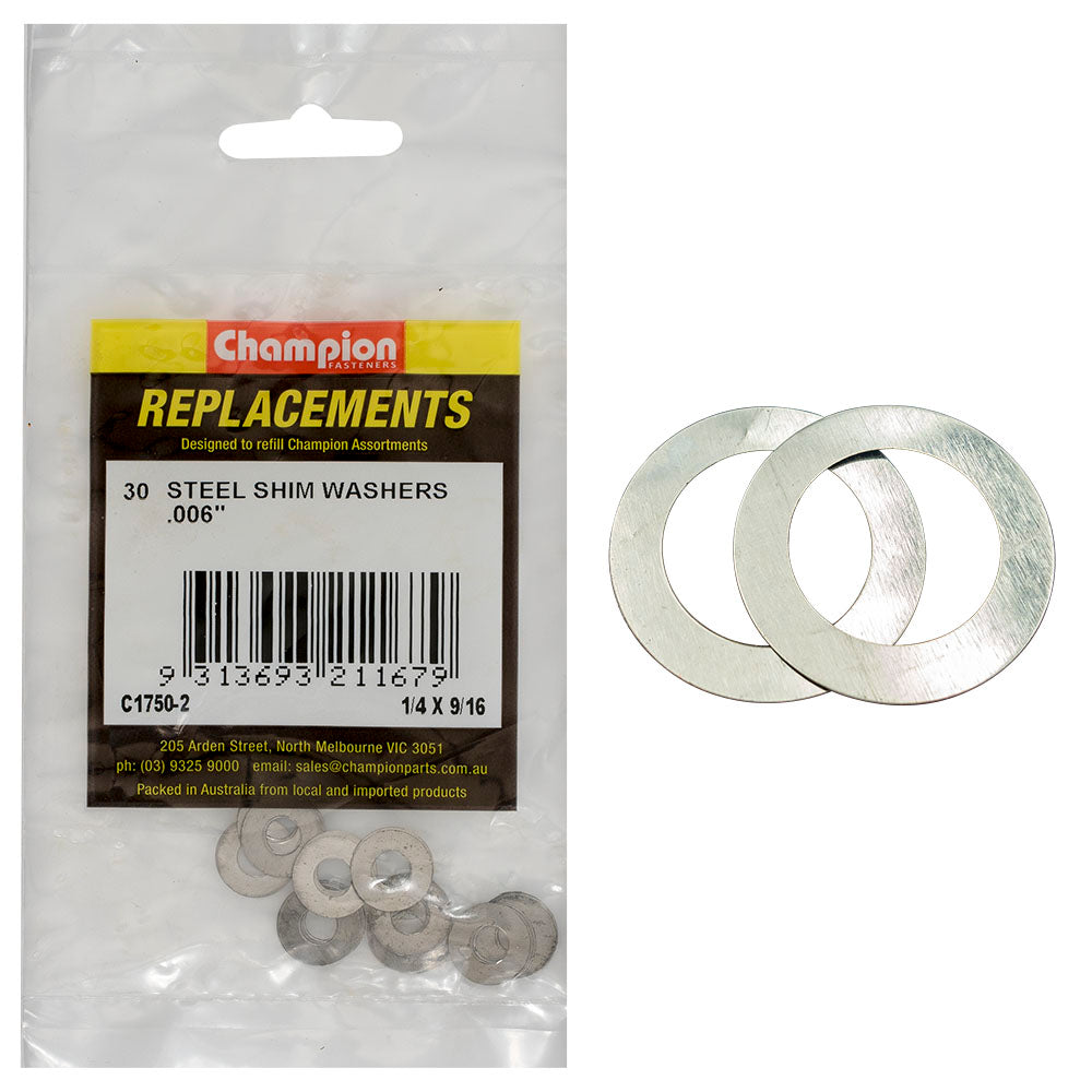 Champion 1/4in x 9/16in x .006in Shim Washer -30pk | ISL