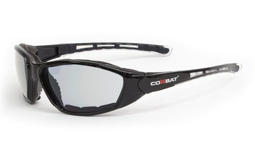 Esko COMBAT safety eyewear with foam-bound wrap-around frame and clear lens