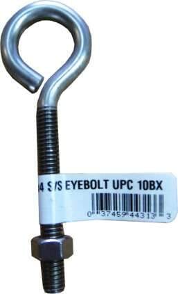 Hindley Eye Bolt & Nut - Zinc Plated #514 3-1/4 x 5/16 inch Tagged