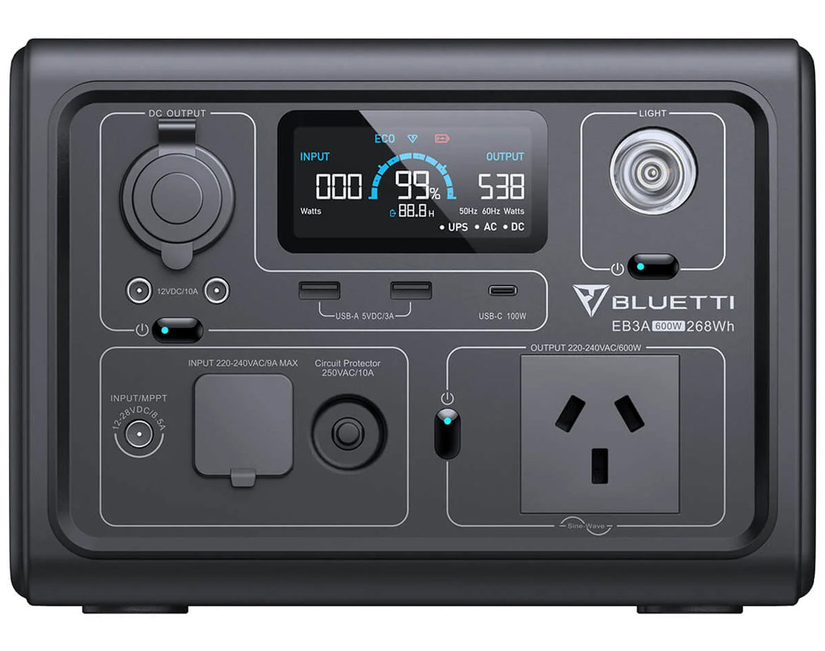 Bluetti Eb3a Portable Power Station | 600w (1200w Surge) 268wh | Formula