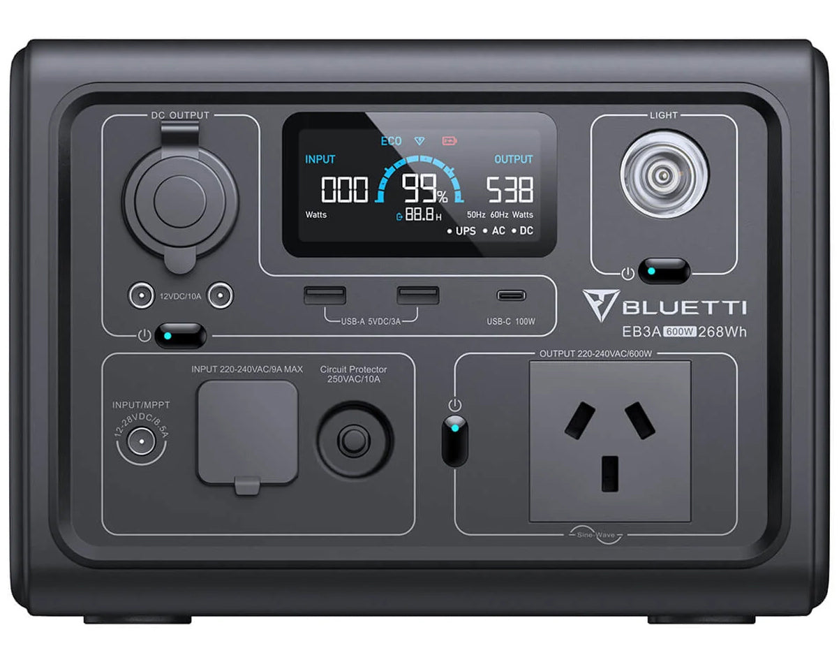Bluetti Eb3a Portable Power Station | 600w (1200w Surge) 268wh | Formula