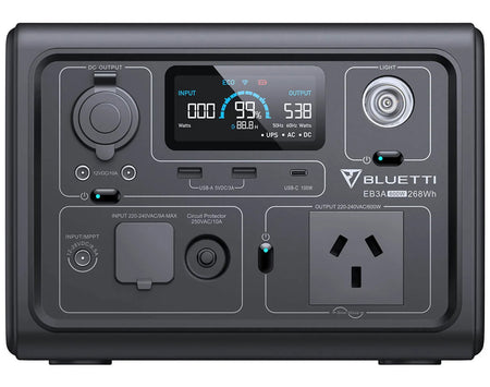 Bluetti Eb3a Portable Power Station | 600w (1200w Surge) 268wh | Formula