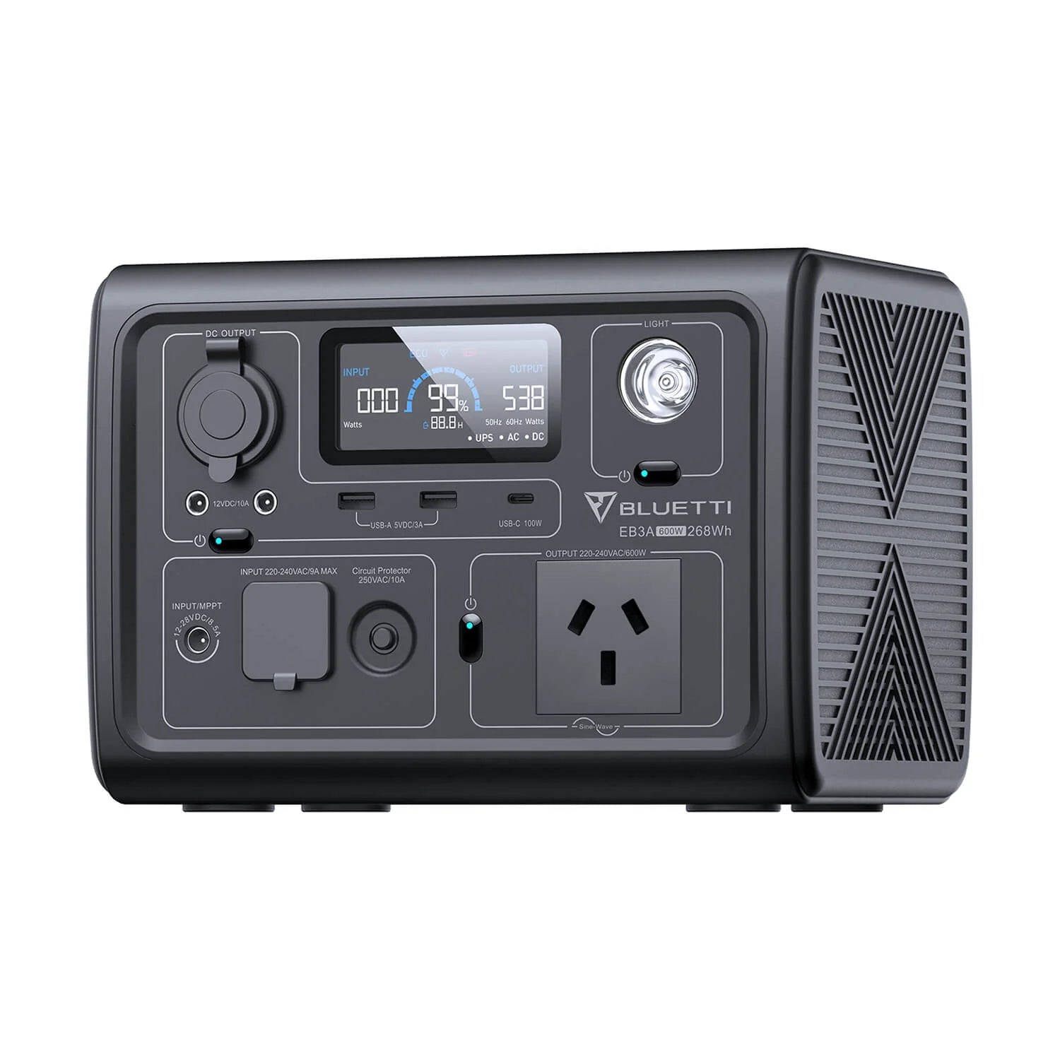 Bluetti Eb3a Portable Power Station | 600w (1200w Surge) 268wh | Formula