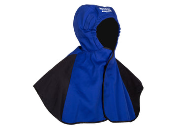 FUSION welders hood in fire-retardant cotton with mesh liner and Velcro closure