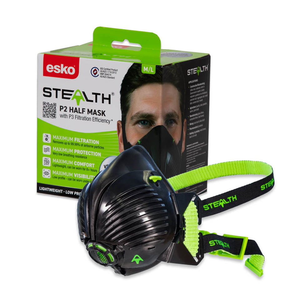 Esko Stealth P2 Half Mask with twin HEPAC™ P3 filters