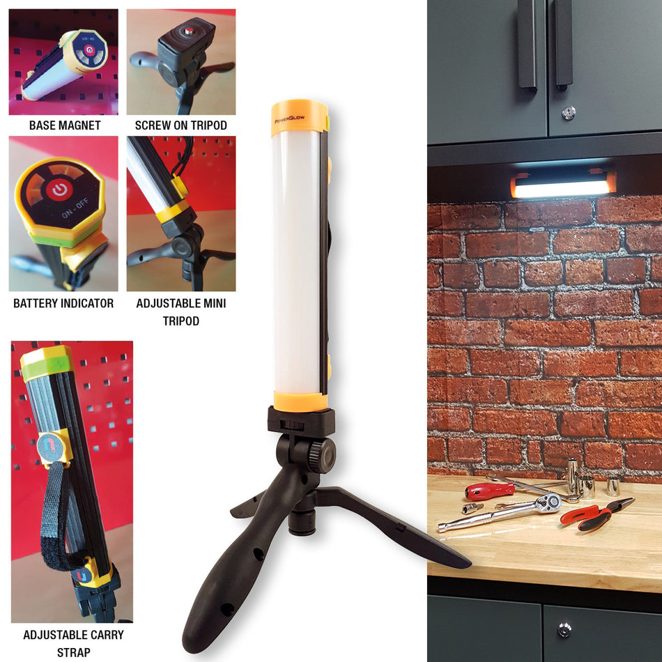 LED Rechargeable Work Light, Incl Work Light, Tripod & USB cable