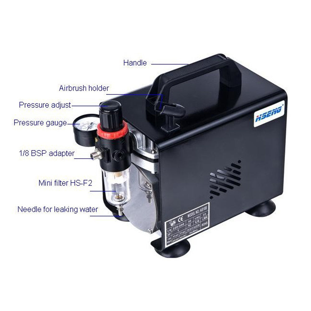 Formula Airbrush Compressor 1/6hp With Moisture Filter