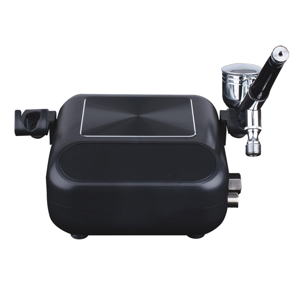 Formula Airbrush Compressor With Touch Operation And Airbrush Kit Black