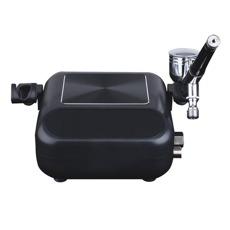 Formula Airbrush Compressor With Touch Operation And Airbrush Kit Black