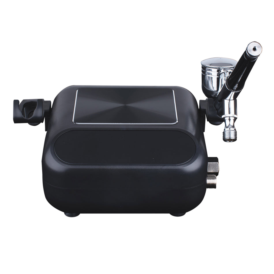 Formula Airbrush Compressor With Touch Operation And Airbrush Kit Black
