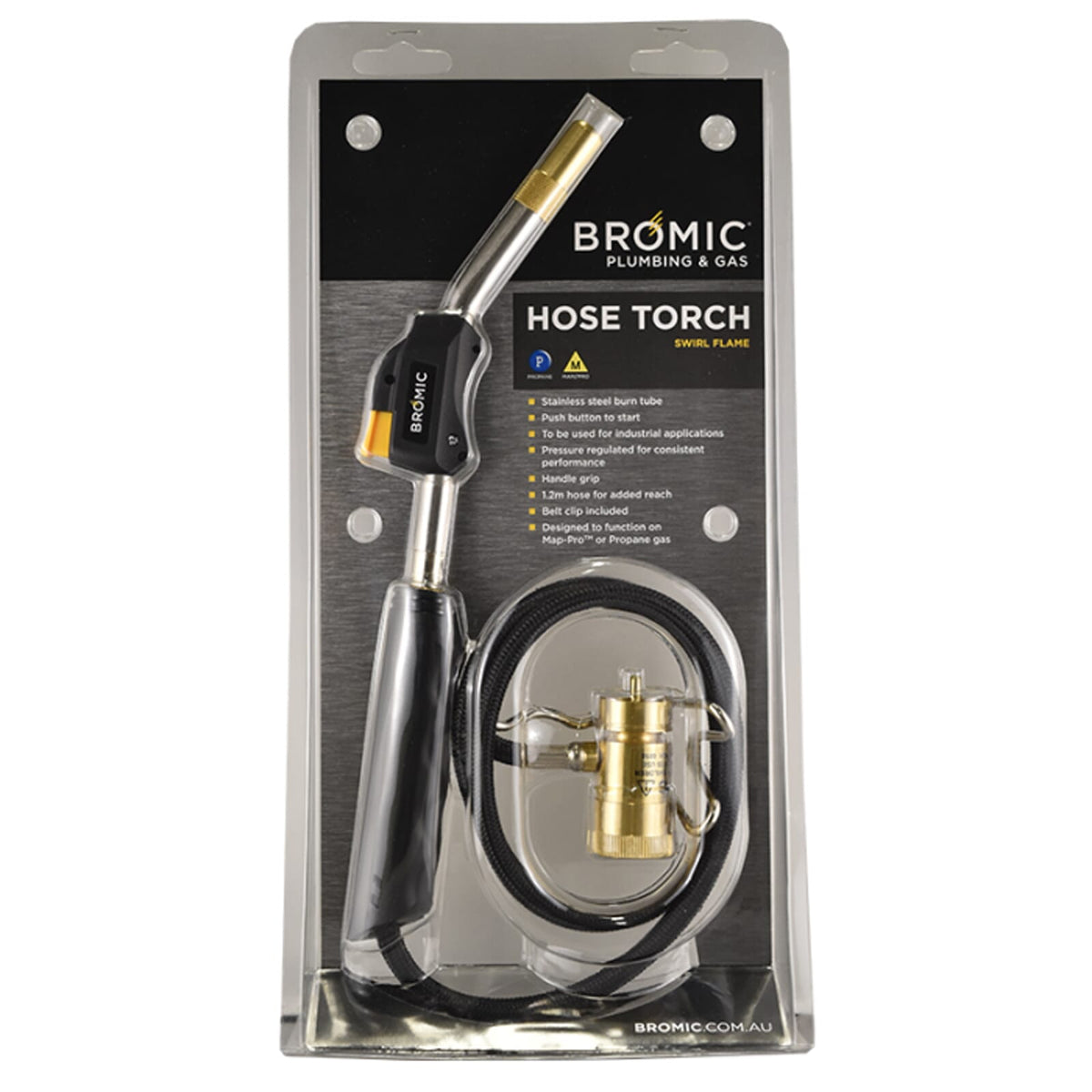 Bromic 1.2m Gas Hose and Torch (Map-Pro/Propane) | Hobeca
