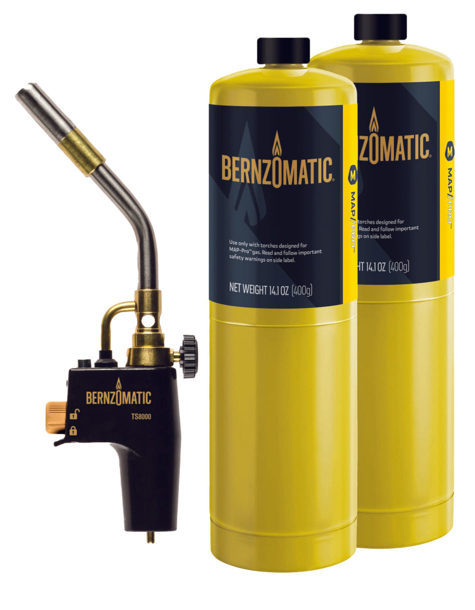 BernzOmatic GasTorch Kit & 2 x MAP Gas Cylinder