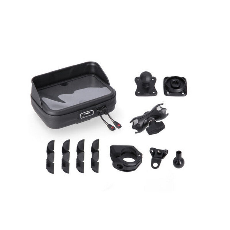 Universal Gps Mount Sw Motech Kit With Navi Case 2 Socket Arm For Handlebar/Mirror Thread | Formula