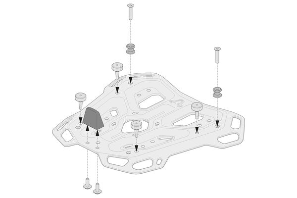 Rear Carrier Adapter Kit To Fit Givi Monokey Topcase To Sw Motech Adventure Rack | Formula
