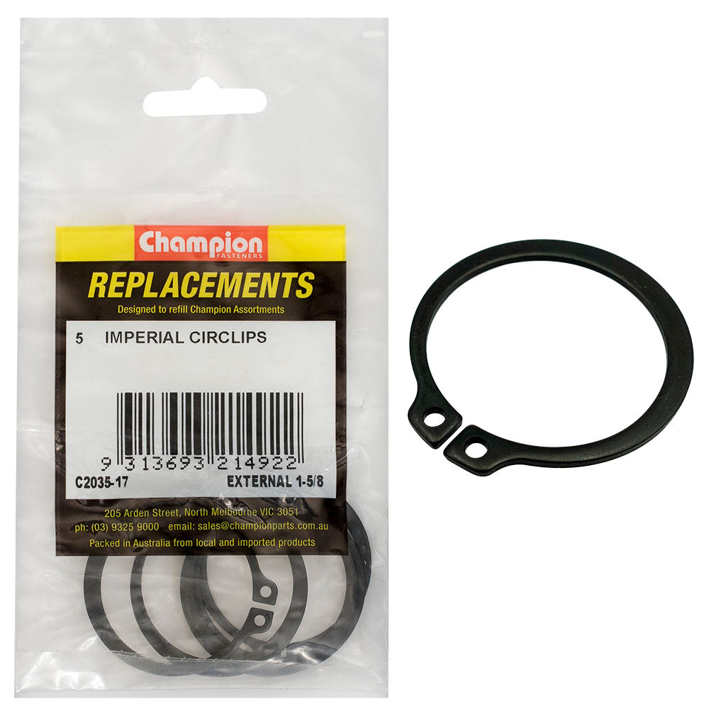 Champion 1-5/8in Imperial External Circlip -5pk | ISL