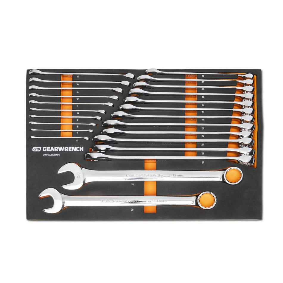 Gearwrench® 24Pc 12-Point Metric Long Pattern Combination Wrench Set in EVA Tray