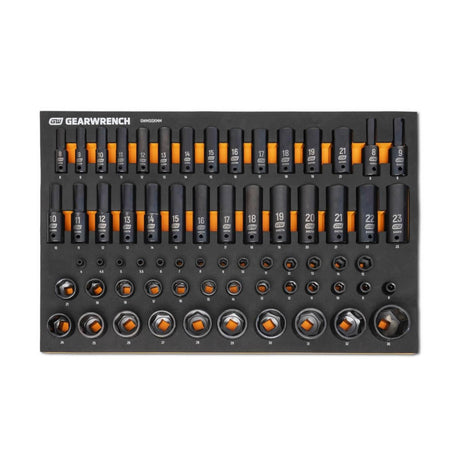 Gearwrench® 66Pc 1/4, 3/8 & 1/2 in. Drive 6-Point Metric Impact Socket Set in Eva Tray | Accent Tools