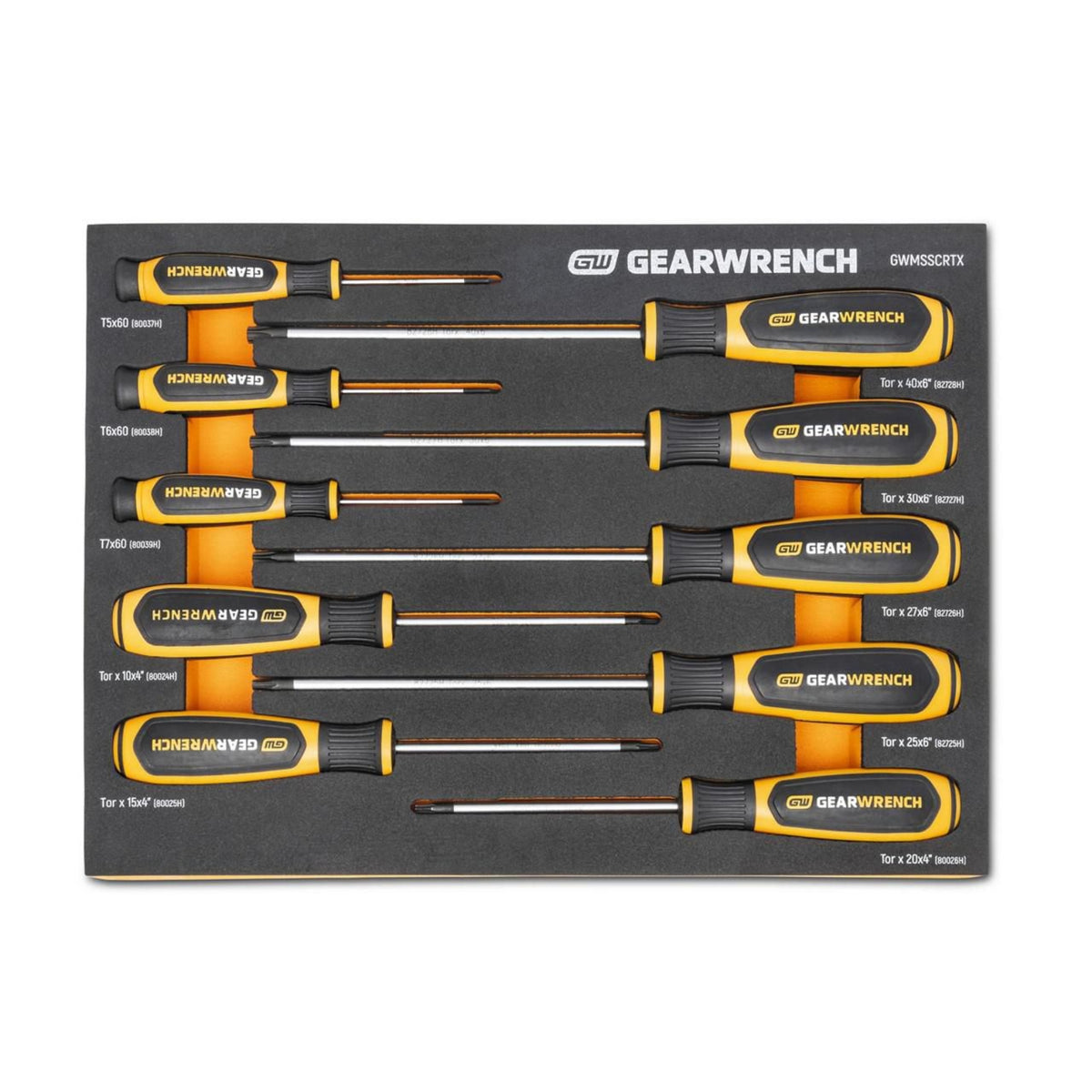 Gearwrench® 10Pc Torx Dual Material Screwdriver Set in EVA Tray | Accent Tools