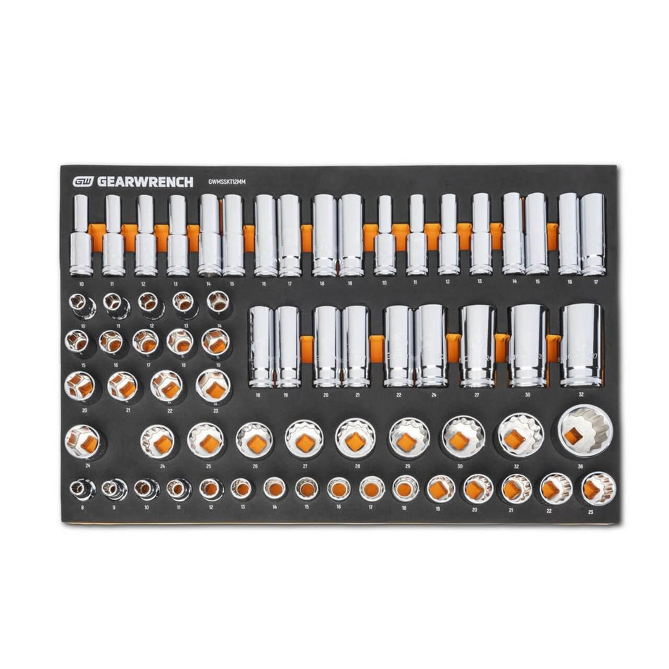 Gearwrench® 67Pc 1/2in. Drive Master Metric Socket Set in EVA Tray