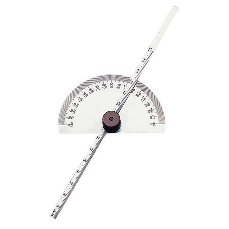 Groz Depth Gauge & Protractor, Round Head, 150mm Blade