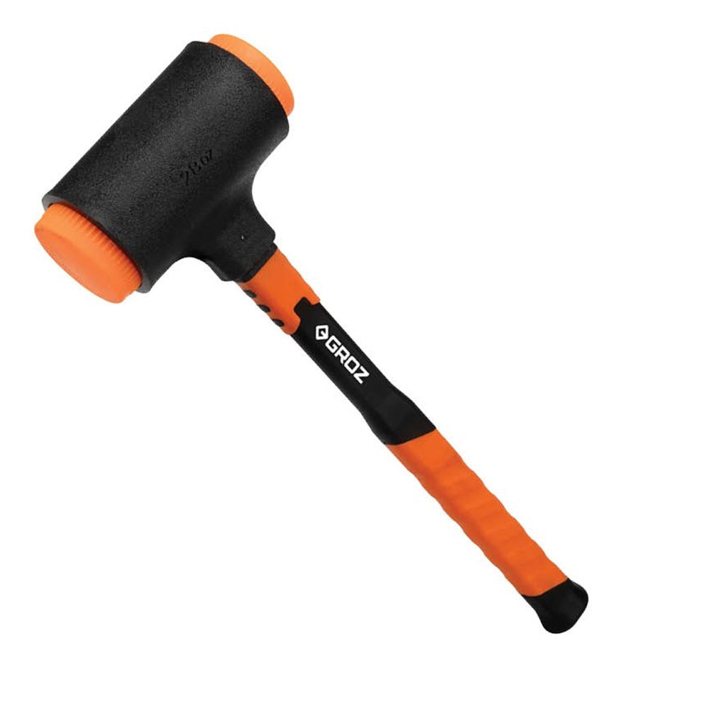 Groz 28oz deadblow hammer with polyurethane head and fibreglass handle