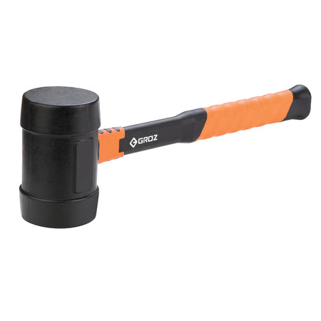 Groz Rubber Mallet 20oz- Black Head- Fibreglass Handle 14in | ISL