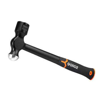 Groz Anti Shock Ball Pein Hammer 32oz - Steel Handle 15in | ISL